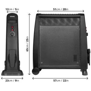 aux meilleurs prix Duronic HV101 Radiateur En Mica 2500W Avec Thermostat 9