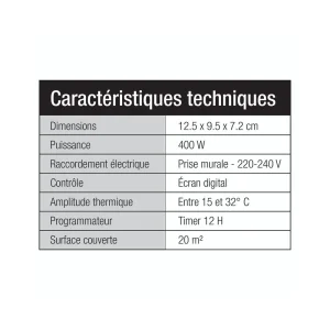 Marque Generique Chauffage Soufflant Miniature Direct Secteur – 400W grande qualité 6