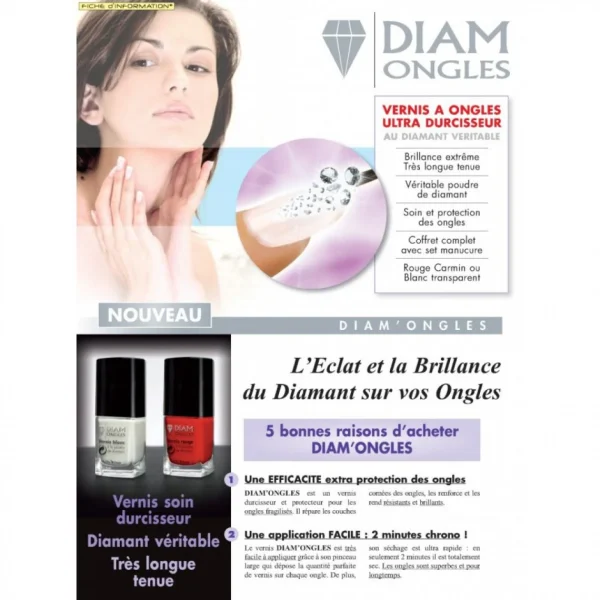 magasin pour Ineldea DiamOngles Vernis à Ongles à La Poudre De Diamant (Blanc) 1