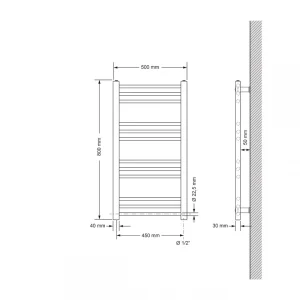 jusqu'à ECD Germany Radiateur De Salle De Bain électrique 300W – 500 X 800 Mm… 9