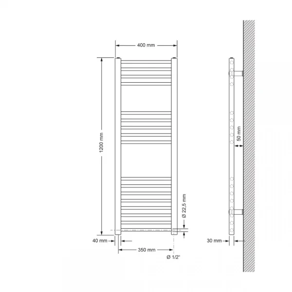 soldes pas cher ECD Germany Radiateur Design Droit Radiateur Sèche Serviette Porte Se… 3