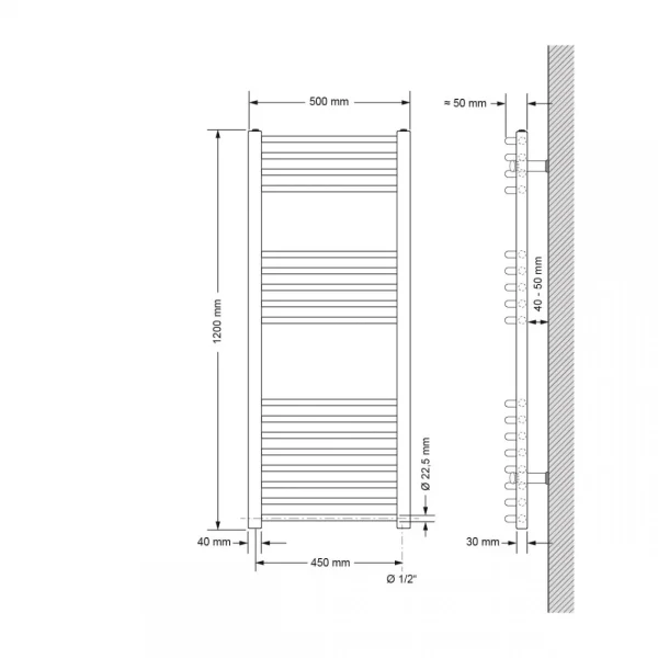 marque moins cher ECD Germany Radiateur Porte Serviettes Mural Radiateur Sèche-serviett… 3