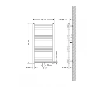 ECD Germany Radiateur Porte Serviettes Mural Radiateur Sèche-serviett… grande marque pas cher 9