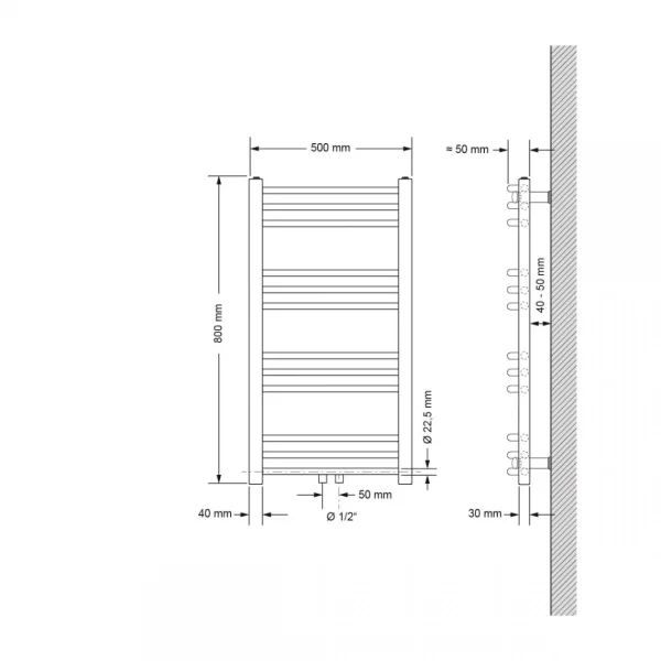 ECD Germany Radiateur Porte Serviettes Mural Radiateur Sèche-serviett… grande marque pas cher 3