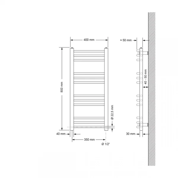 Protections acheteurs ECD Germany Radiateur Sèche-serviettes électrique 400 X 800 Mm Barre… 3