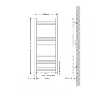 soldes ligne ECD Germany Radiateur Sèche-Serviettes Sahara – 500 X 1200 Mm – Chrom… 9