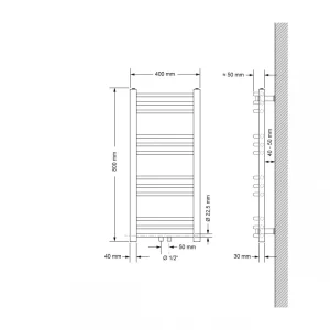 mode ECD Germany Sèche-serviettes De Salle De Bain – 400 X 800 Mm – Blanc … 9