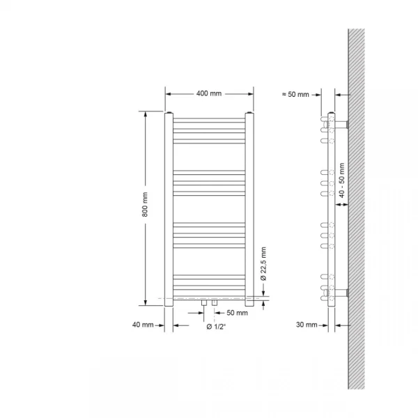 mode ECD Germany Sèche-serviettes De Salle De Bain – 400 X 800 Mm – Blanc … 3