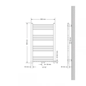 Distributeur Officiel ECD Germany Sèche-serviettes De Salle De Bain – 600 X 800 Mm – Blanc … 9