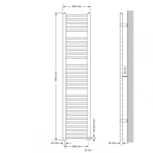 pas cher ECD Germany Sèche-Serviettes Design Sahara – 300 X 1800 Mm – Anthraci… 9