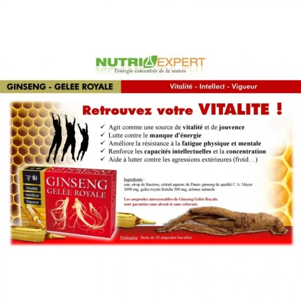 Ineldea Gelée Royale Ampoules Au Ginseng Tonus Vitalité Remise En Forme Large choix en ligne 1