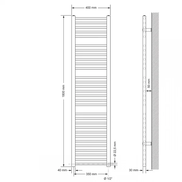 ECD GERMANY Radiateur De Chauffage Salle De Bain Sèche-serveittes Chaufferette 40… à prix très bas 3