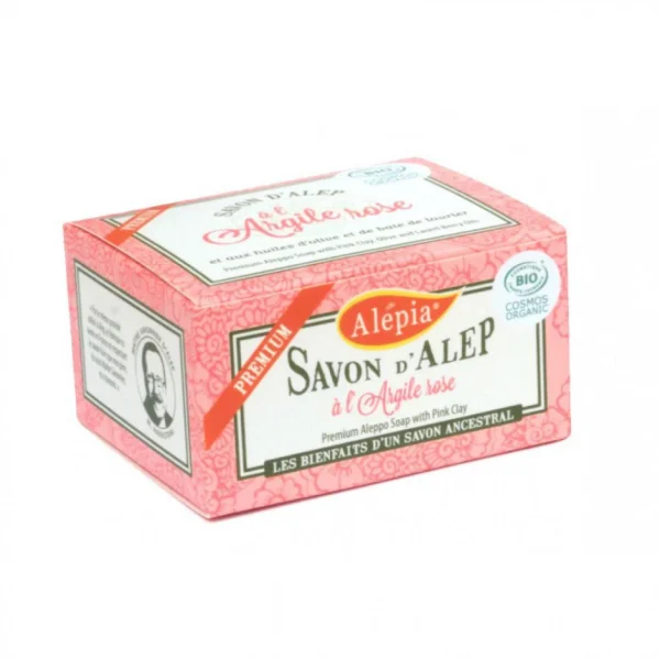 Alepia Savon D’Alep Premium BIO à L’Argile Rose magasin pour 4