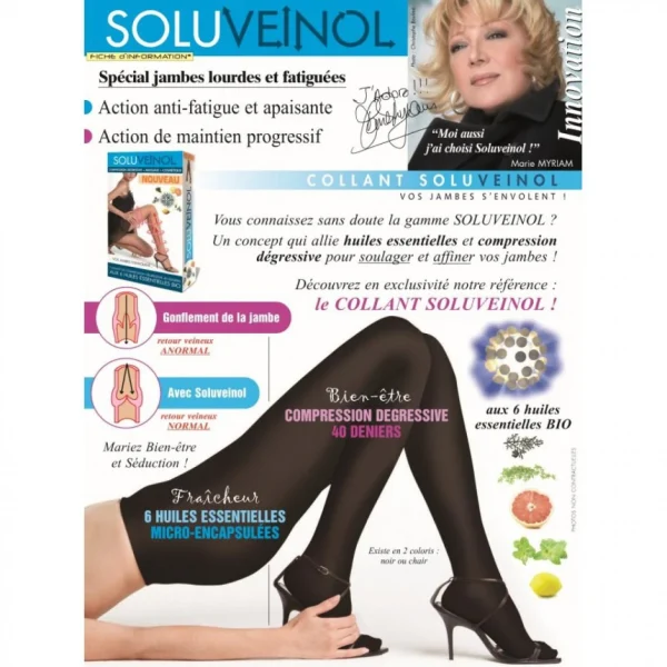 prix le plus bas Ineldea SoluVeinol Collant De Compression (Noir – Taille 2) 1