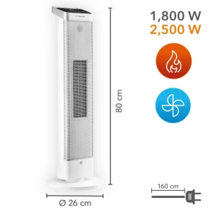 magasin solde TROTEC Chauffage D’appoint Radiateur Soufflant Céramique Tour TFC 25 … 9