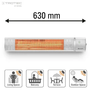 TROTEC Radiant Infrarouge électrique IR 2050, 2000 Watts, Chauffage D… vente en ligne 15