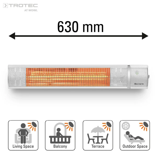 TROTEC Radiant Infrarouge électrique IR 2050, 2000 Watts, Chauffage D… vente en ligne 6