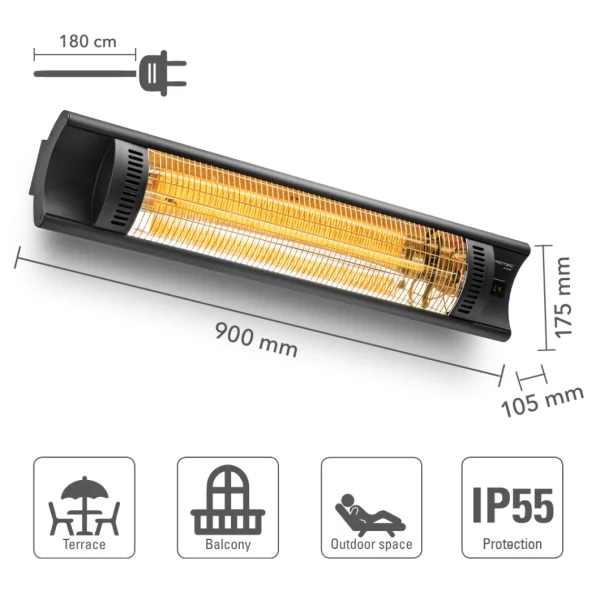 officiel TROTEC Radiant Infrarouge électrique IR 2005 D’extérieur, 3000 W, … 3
